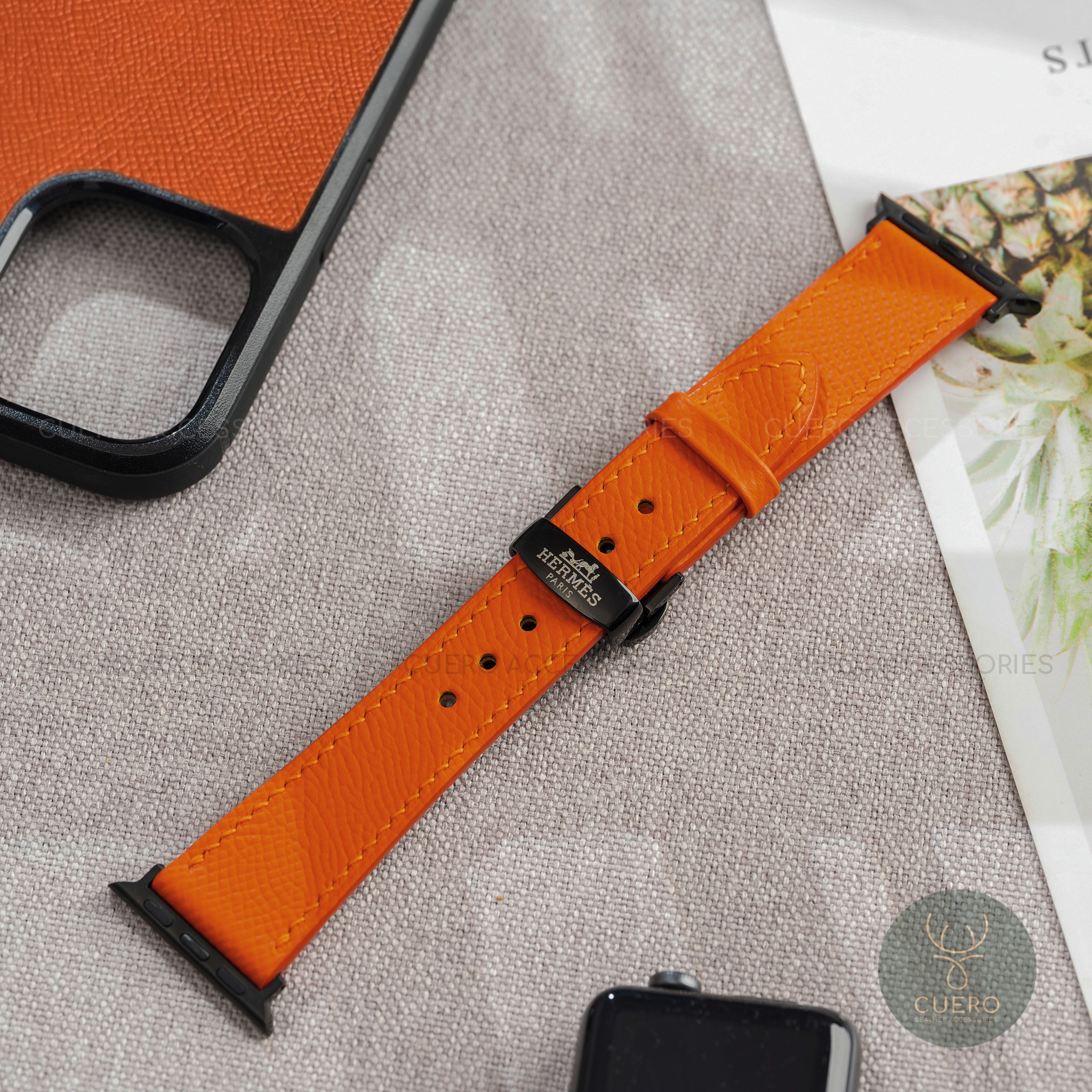 Dây đồng hồ da bò Epsom khóa bướm HM - Ảnh 9