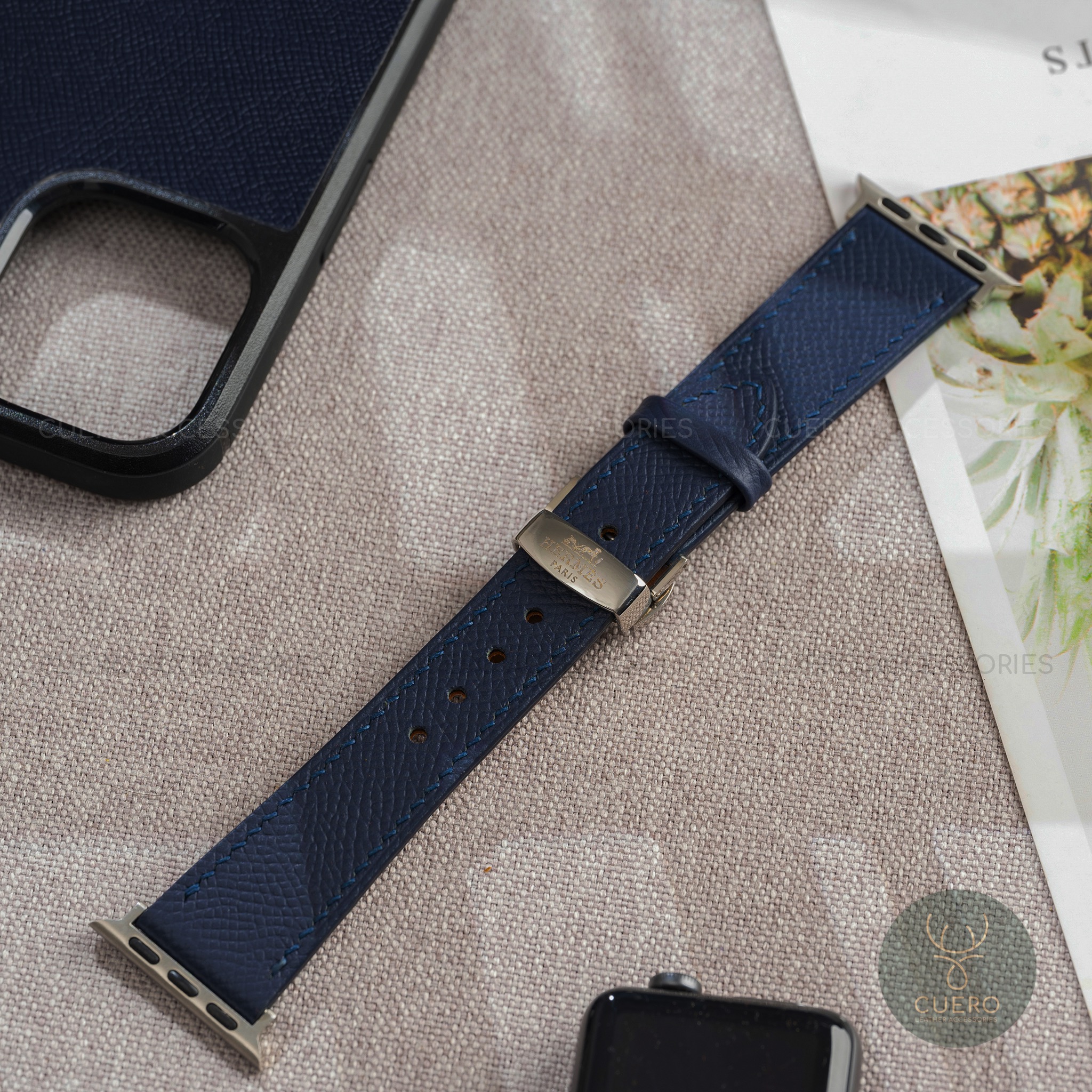 Dây đồng hồ da bò Epsom khóa bướm HM - Ảnh 13